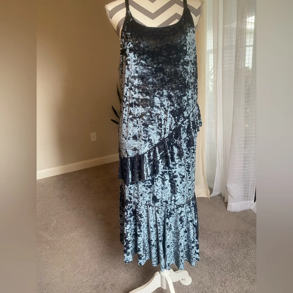 ASOS Velvet Maxi Dress in gray/blue - Picture 5 of 5